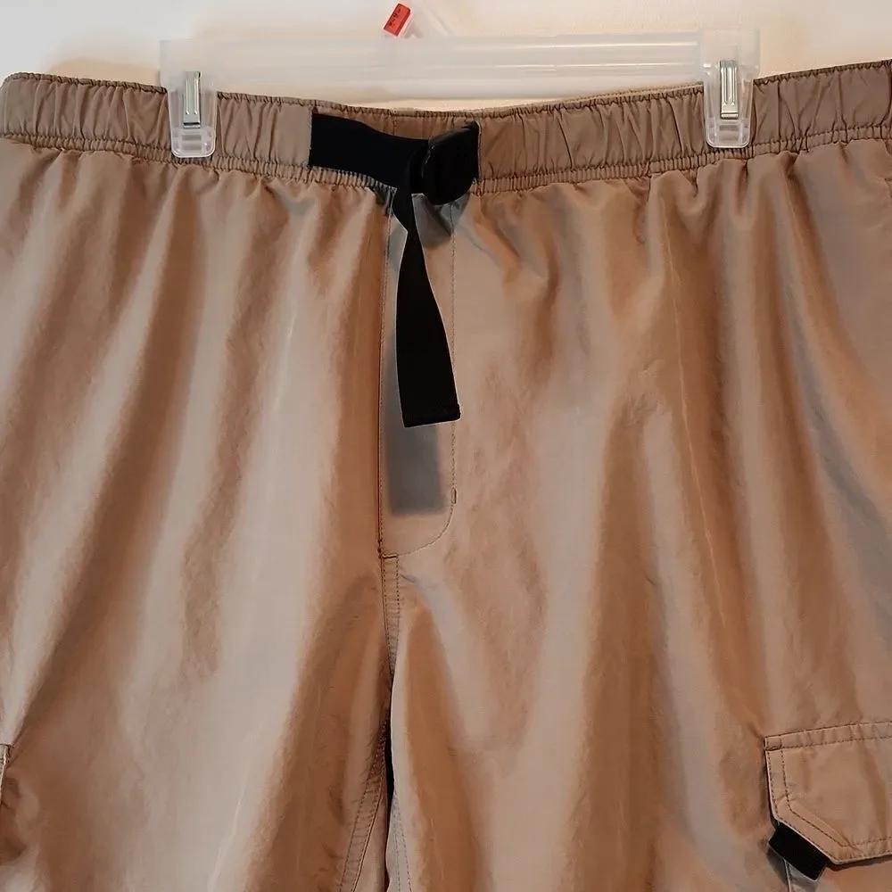 Columbia Packable Cargo Swim Trunks Shorts Lined Brown Men's Sz XL EUC VERY NICE